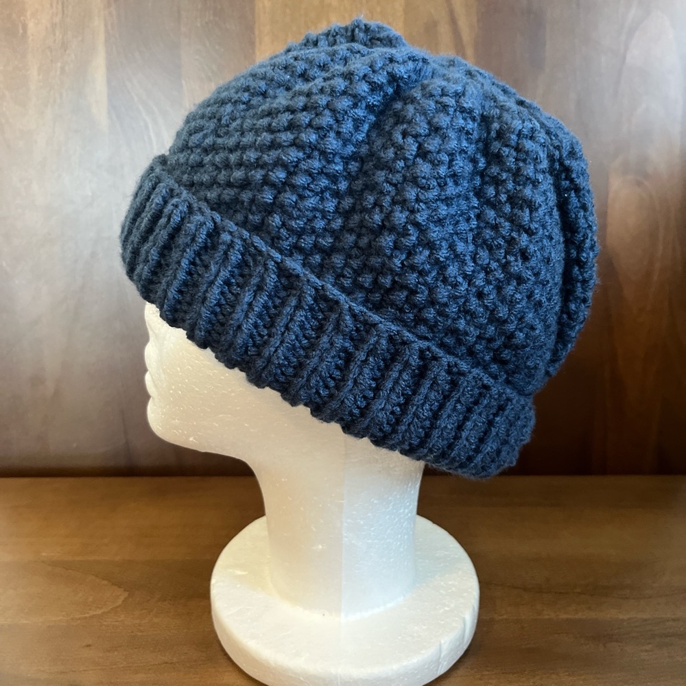 XL Size Handmade knit Hat. New. Blue